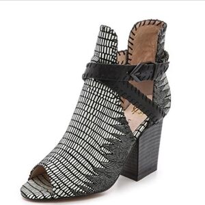 House Of Harlow 1960 Minnie Whipstitch Cutout Exotic Leather Bootie Size 36 Art.